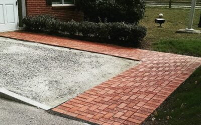 Here’s a walkway we rebuilt at a town building. Residents bought bricks that they dedicated to loves