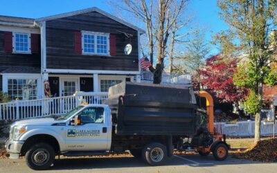 Crews are out collecting leaves on this beautiful fall morning