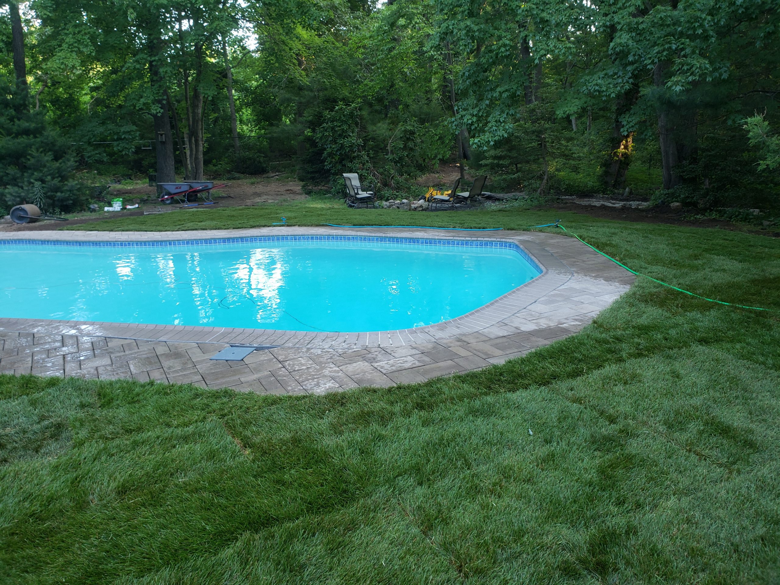 Backyard landscaping, pool landscaping massachusetts, backyard landscape design: phot of pool landscape design in a back yard | landscaping boston braintree weymouth hingham ma